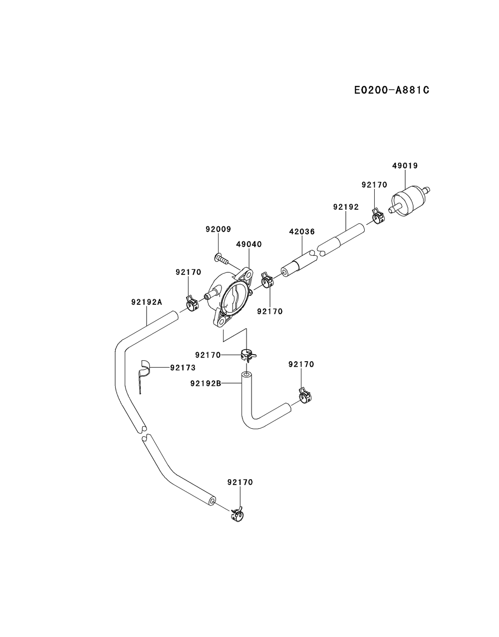 Fr600v-Cs17 Fuel Tank And Fuel Valve Diagram and Parts List for FR600V-CS17  Cub Cadet Lawn Tractor